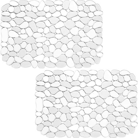 Tapis d'évier de cuisine, protection pour galets, PVC écologique, 15,8 x 11,8 pouces (deux paquets, transparent). (1/5)