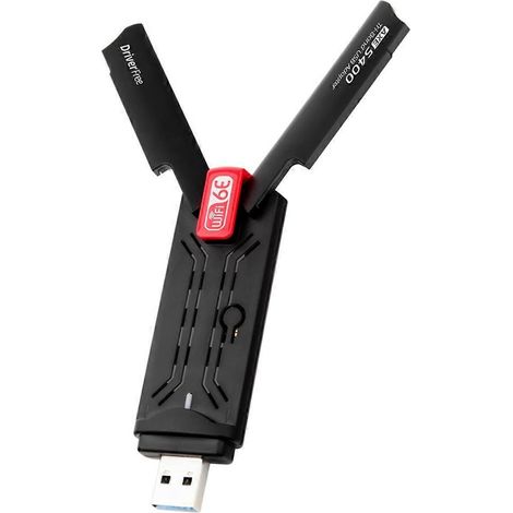 Adaptateur WiFi 6E AX5400 5400 MHz USB 3.0 pour Windows 10/11 (Noir) (1/5)