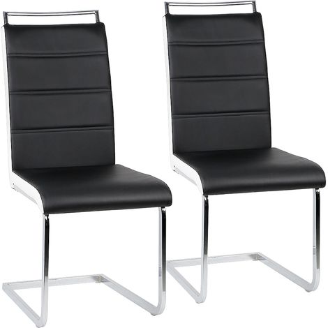 Conjunto de 2 sillas de comedor sillas en voladizo silla tapizada mecedora (1/5)