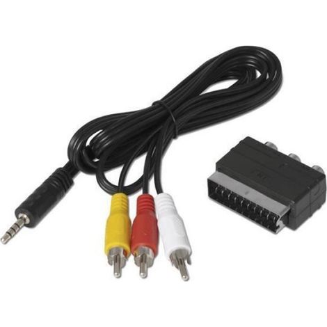 Câble Rca - 3 X Rca Mâle Vers 1 X Rca Mâle - Pour Connexion Audio - Noir - 1 Pièce
