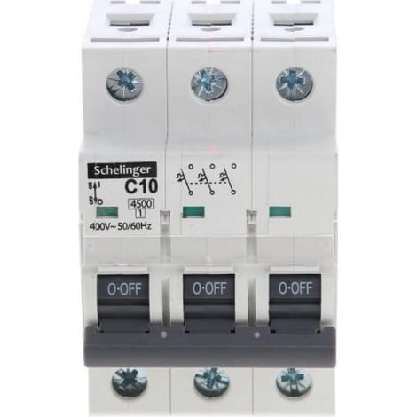 Leistungsschalter 3P C 10A 4,5kA AC Schelinger A02-G7-3P-C10