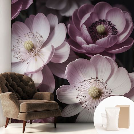 Carta Da Parati - Mural - Con Sala Da Pranzo - Camera Da Letto - Cameretta - Con Colla Gratuita Eleganza floreale 250x250 cm (1/5)