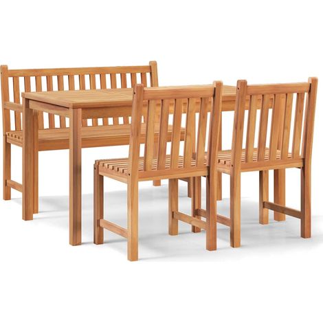 Maison Exclusive - 4-tlg. Garten-Essgruppe Massivholz Teak (1/5)