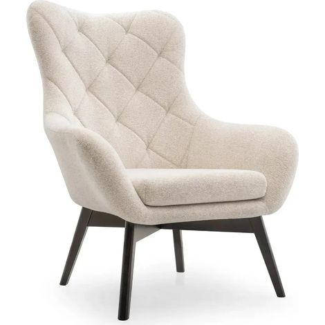 MILO - Fauteuil en tissu chiné - Beige