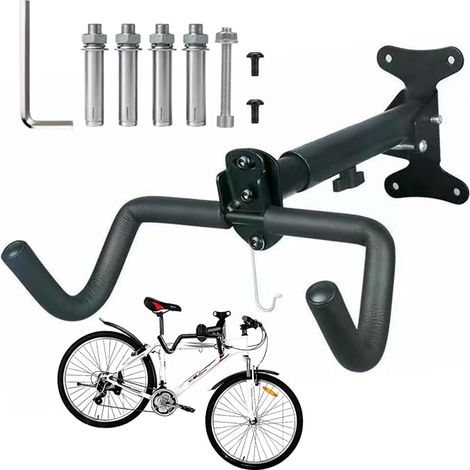 Wall Mounted Bike Rack, Bicycle Wall Mount, Bike Mount, Foldable and Padded Wall Bike Holder, Cycle Wall Mount, Wall Bike Hook, Adjustable Bike Hook (1/5)