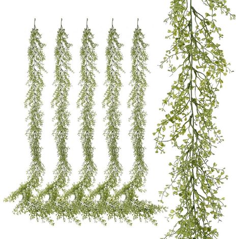 6er Set Künstliche Efeu Girlande 1,7m Grün für Deko Indoor/Outdoor (1/5)