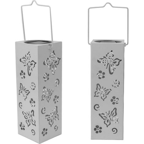 Solar-Gartenleuchte, solarbetrieben, LED-wasserdicht, weiß, für Terrasse, Camping und Garten. (1/5)