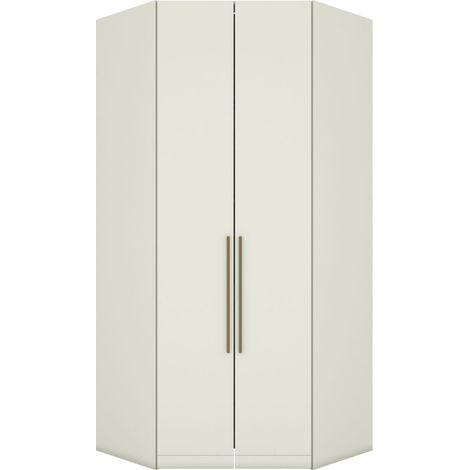 Armoire d'angle Culsac – Dimensions 109,5 x 109,5 x 240 cm – Matériau mélamine – Portes avec charnières 35 mm – Système modulaire (1/4)