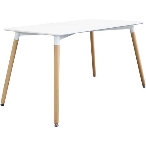 Tavolo da interno 140x80 cm in legno con piano in mdf Montpellier - White (1/5)