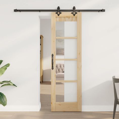 Puerta Corrediza ORKDAL Marrón 61 x 198.5 cm Madera y metal