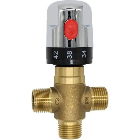 Mitigeur thermostatique solaire pour robinet de douche en laiton et cuivre (1/4)