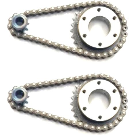 2X Kit de Roues Dentées de Planche à roulettes électrique Bricolage 04C 2 Points Engrenage de Roue à Chaîne 27 Roues de Bricolage électriques à Engrenages, 9X27 G 8mm D (1/5)