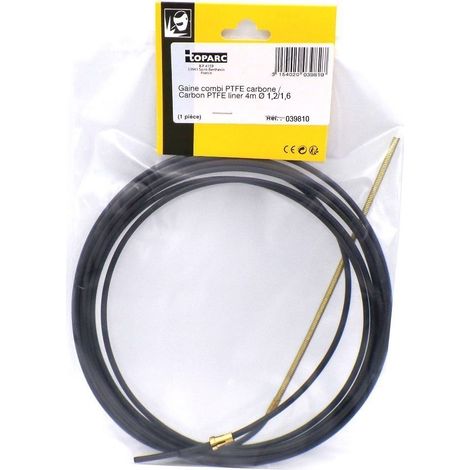 GYS 039810 FUNDA CARBONO TEFLON 4m NEGRA- ACERO INOX / ALUMINIO Ø 1,2/1,6