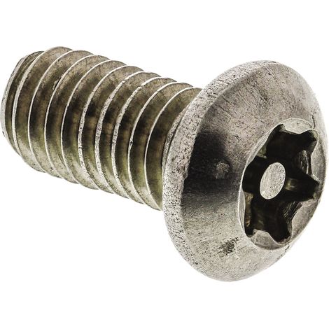 Vis de sécurité inviolable, M6 x 12mm, tête Bouton, en Acier Inoxydable A2 304 ( Prix pour Sachet de 50 )