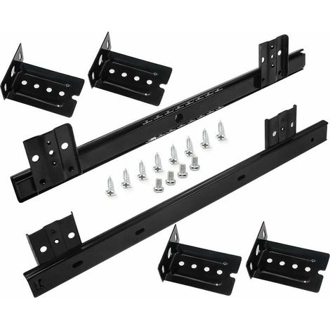 Glissières pour Tiroirs Coulisse Tiroir 350mm Coulisse a Bille pour Plateau Coulissant Clavier  (1 paire) Noir