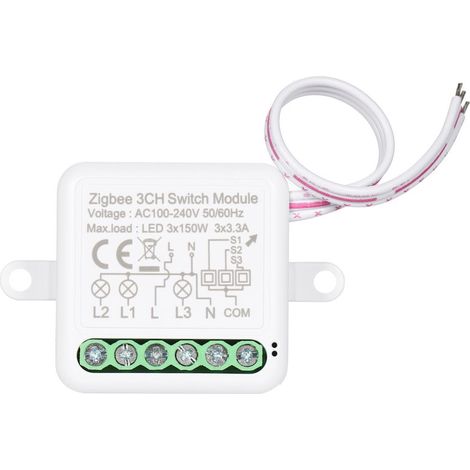 Module relais intelligent Zigbee 3 canaux, compatible avec Google Home pour la domotique (1/5)