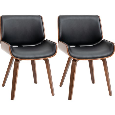 Lot de 2 chaises vintage TRALEE aspect bois de noyer (1/5)