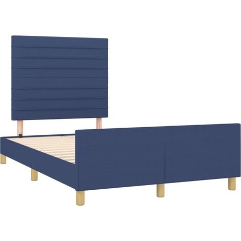 Bettgestell ohne Matratze Blau 120x190 cm Stoff vidaXL (1/5)
