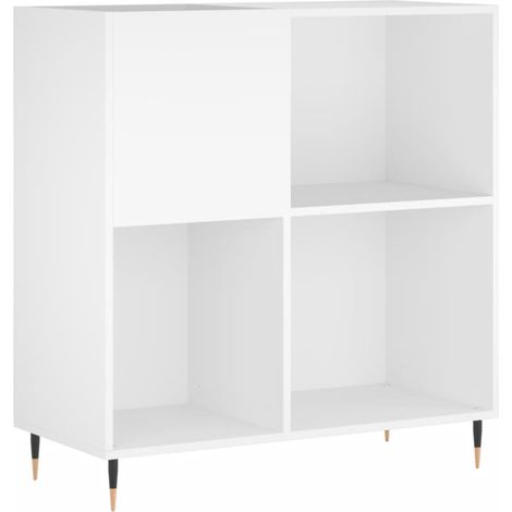 Armoire à disques - Meuble disques de rangement blanc 84,5x38x89 cm bois d'ingénierie fr147 - Maison La Vie