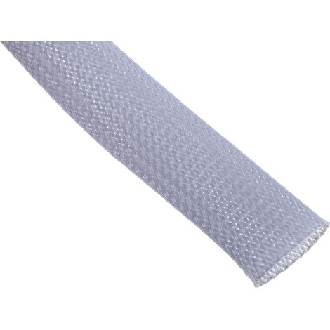 Gaine Tressée 40mm RS PRO, Gris en PET, 5m ( Prix pour sachet de 5 Mètres )