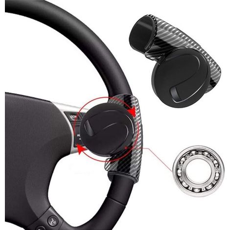Pomello per volante, girevole a 360° per auto, camion, autoarticolati, barche e golf cart, nero (1/5)