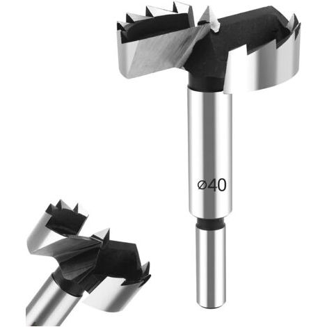 BUNTHAUS Mèche Professionnelle 40 mm - Tige Ronde en Acier Au Tungstène pour Bois Dur et Tendre - Accessoire pour le Travail du Bois (1/4)