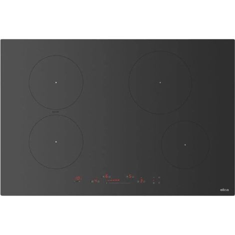 Placa de inducción elica primis 804 plus raw prf0210632, 78 cm, cristal negro