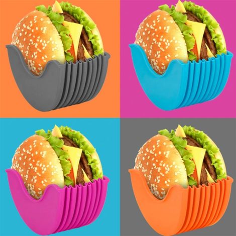 Festes, sturzsicheres, abwaschbares, einziehbares Hamburger-Set aus grauem Kunststoff (2. Generation) (1/4)