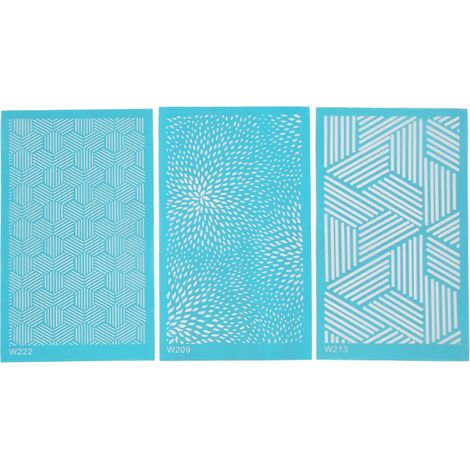3 pochoirs en soie réutilisables pour argile polymère, DIY pour cartes, t-shirts, toile, verres - motifs 209 213 222 (1/5)