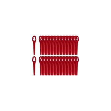 Paquete de 100 cuchillas de plástico para perfiladoras de césped: bordes afilados para un deshierbe eficaz compatibles con cortacéspedes inalámbricos. (1/4)