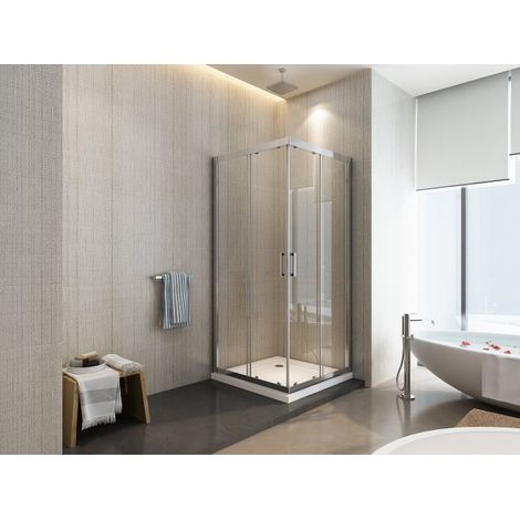 Box doccia scorrevole cristallo 6mm trasparente anticalcare h.190cm Sicena Slition Trasparente 6mm,70x70 cm