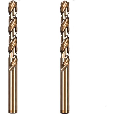 Lot de 2 forets hélicoïdaux HSS Cobalt pour perçage sur métal dur, acier inoxydable, métal (9,5 mm) (1/5)