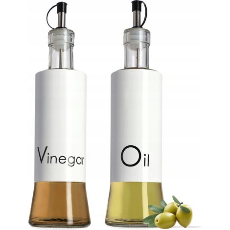 KADAX Spender für flüssige Würzmittel, Glasflasche, Öl und Vinaigrette, Weiß