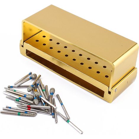Lot de 30 fraises diamantées dentaires, forets rotatifs haute vitesse pour pièce à main, bloc professionnel (1/5)