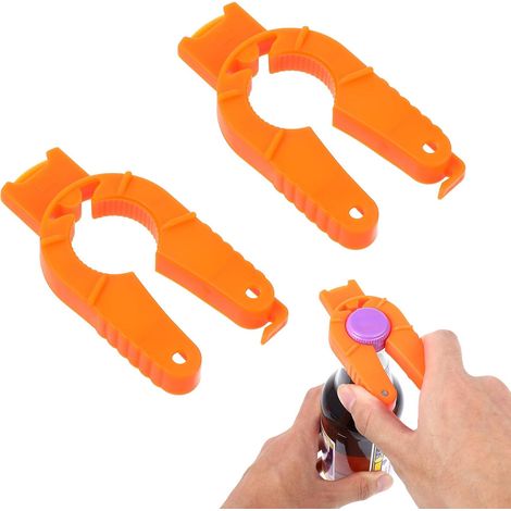 Set van 2 ergonomische plastic flesopeners voor ouderen met artritis, geschikt voor gebruik met artritische handen, voor ouderen en voor het openen van soep en flessen. (1/5)