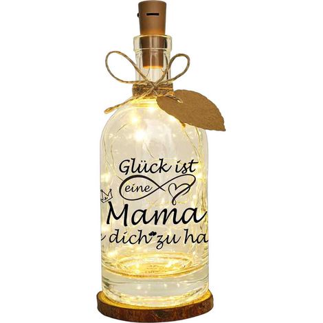 Bouteille Lumineuse Led - Fonction Tirelire - Cadeau Pour Mère - Verre Avec 20 Leds - 1 Pièce (1/5)