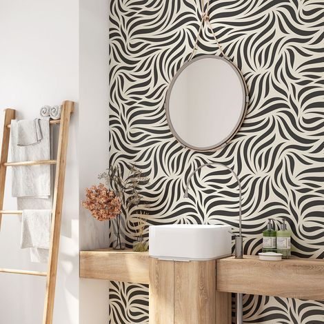 Crédence adhésive salle de bain - Motif zébré - 60x60 cm - Adhésif MAT (1/4)