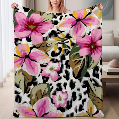 Couverture de lit en polaire, microfibre douce et confortable légère pour le printemps, décoration de chambre à coucher, excellent cadeau pour femmes et hommes, 6080 pouces (1/4)
