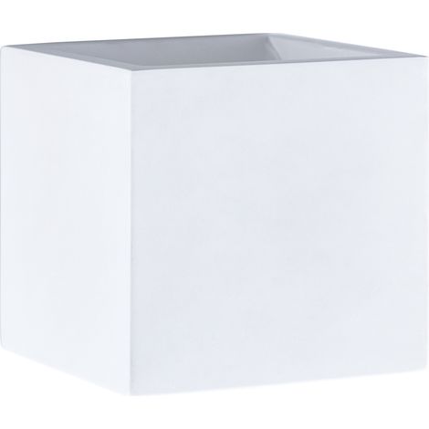 Paco Home Lampada Da Parete Interni Corridoio Cubo Luce Indiretta Effetto Up Down G9  Senza illuminante,  Gesso bianco