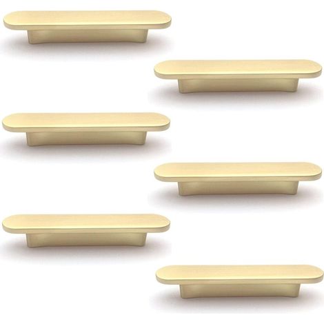 Juego de 6 tiradores, aleación de aluminio, tornillos incluidos, tirador para puerta de armario - Tiradores para muebles, tirador para cajón - Distancia entre orificios de 96 mm - Dorado (1/5)