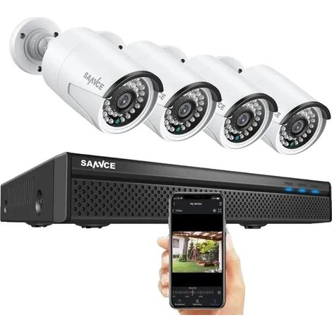 Sistema de cámaras de seguridad, 8 canales, resolución de video de 8 MP, paquete de 4 cámaras de 5 MP - b, No-d (1/2)