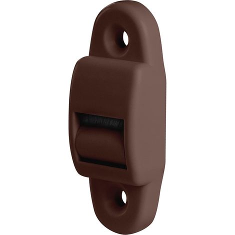 BAUHELD® Guida per cinture per tapparelle a parete, 5 pezzi, con guarnizione a spazzola, adatto per tapparelle da 14 mm, rotolo] – due pezzi con distanza tra i fori 25 mm – marrone (1/5)