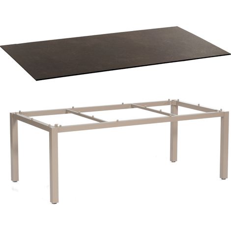 Sonnenpartner Gartentisch Base 200x100 cm Aluminium champagner Tischsystem