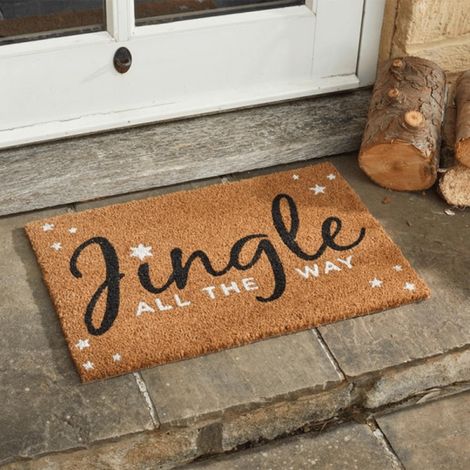 60cm x 40cm Jingle All The Way Coir Doormat with PVC Backing (1/5)