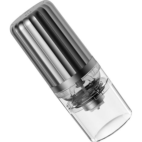 Broyeur à grains de café automatique sans câble rechargeable Type C gris pour maison et voyage machine à moudre réglages ajustables (1/4)