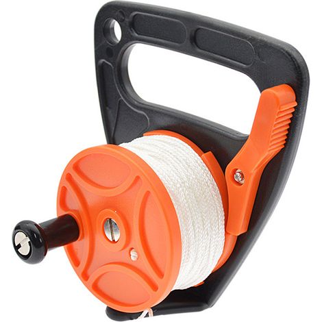 Diving handle reel 46/83m scuba diving, cave descent, and skill diving tow rope, boat and yacht accessories - orange 46m - (1/4)
