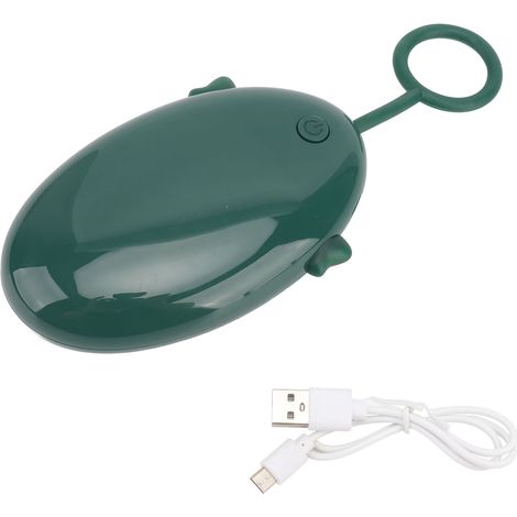Chauffe-mains Poisson Volant, réglage 3 niveaux, chauffe double face, chauffe rapide 5S, recharge USB, batterie 2400mAh, banque d'énergie pour bureau, vert (1/5)