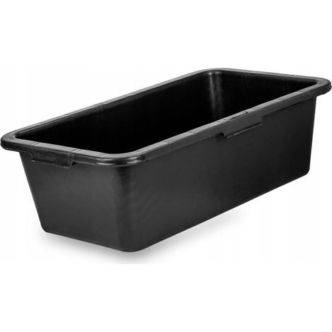 Conteneur de chantier rectangulaire 90l – Plastique haute résistance – Poignées pour transport facile – Pour mélange de mortier
