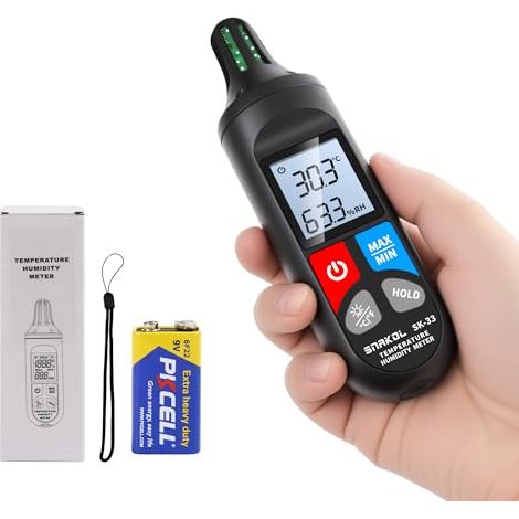 Mini hygromètre numérique de température et d humidité Thermomètre d intérieur de haute précision avec point de rosée ambiante et (1/4)