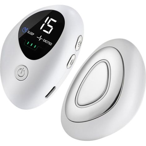 Dispositivo portatile a microcorrente non invasivo per un sonno ristoratore, con impulsi EMS. Calma il sistema nervoso per un sonno profondo e tranquillo, a casa o in viaggio. (1/5)